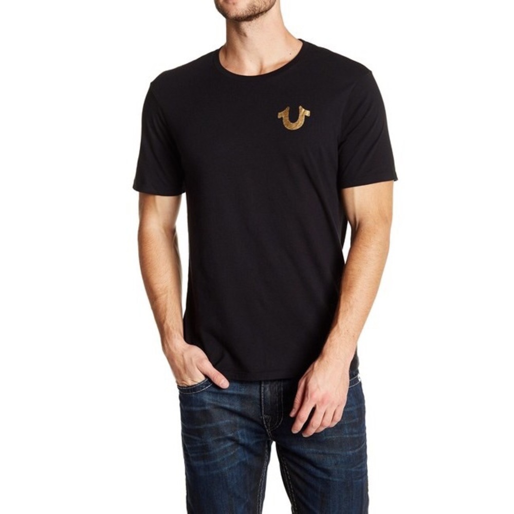 NWT TRUE RELIGION SOLID GOLD BUDDHA CREW TEE SHIRT - Picture 2 of 5